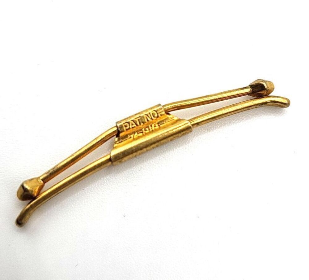 Vintage Gold Tone Swank 50 Curved Tie Clip 1.75in
